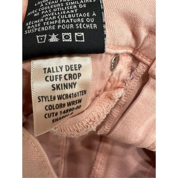 Hudson Tally Deep Cuff Crop Pink Skinny Stretch Jeans Size 26 - Picture 7 of 8